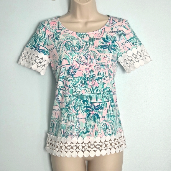 Lilly Pulitzer Tops - Lilly Pulitzer Hayes Top In Camelflage Print